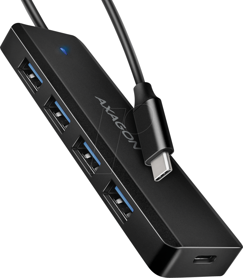 8595247907684 - AXG HUE-C1C - USB 30 5-Port Hub 4xA PD USB-C-Kabel