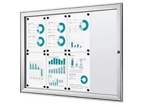 8595578357714 - SHOWDOWN Abschließbarer Schaukasten Magnetisch 961 B x 696 H cm Silber 8 x DIN A4