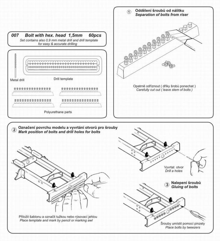 8595593100074 - Schrauben mit Muttern 15 mm Mit Bohrer