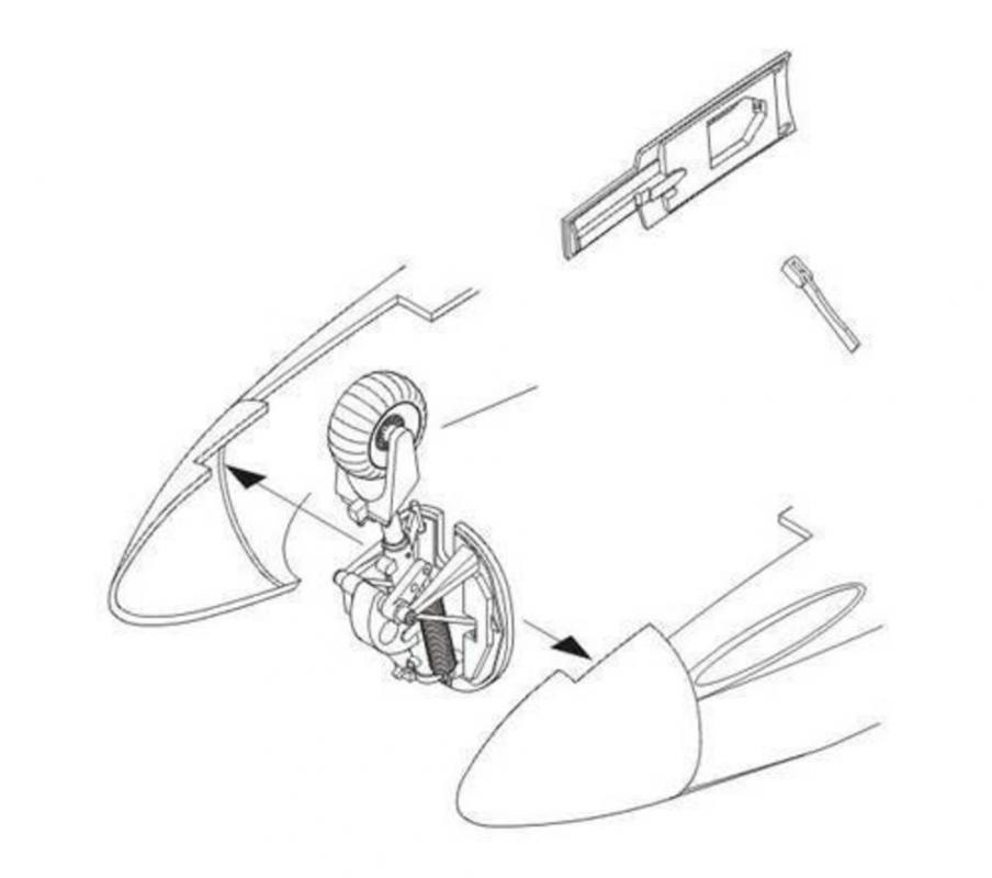 8595593106250 - Heinkel He 162 A - Nose - Undercarriage bay and wheel [Revell]