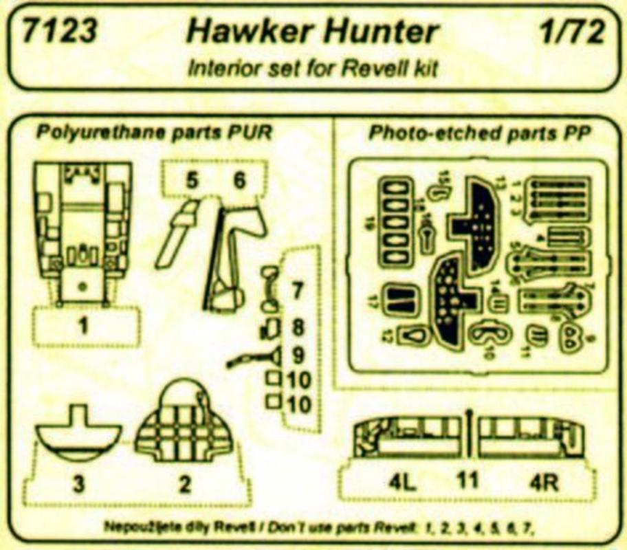 8595593107554 - Hawker Hunter - Interior set [Revell]