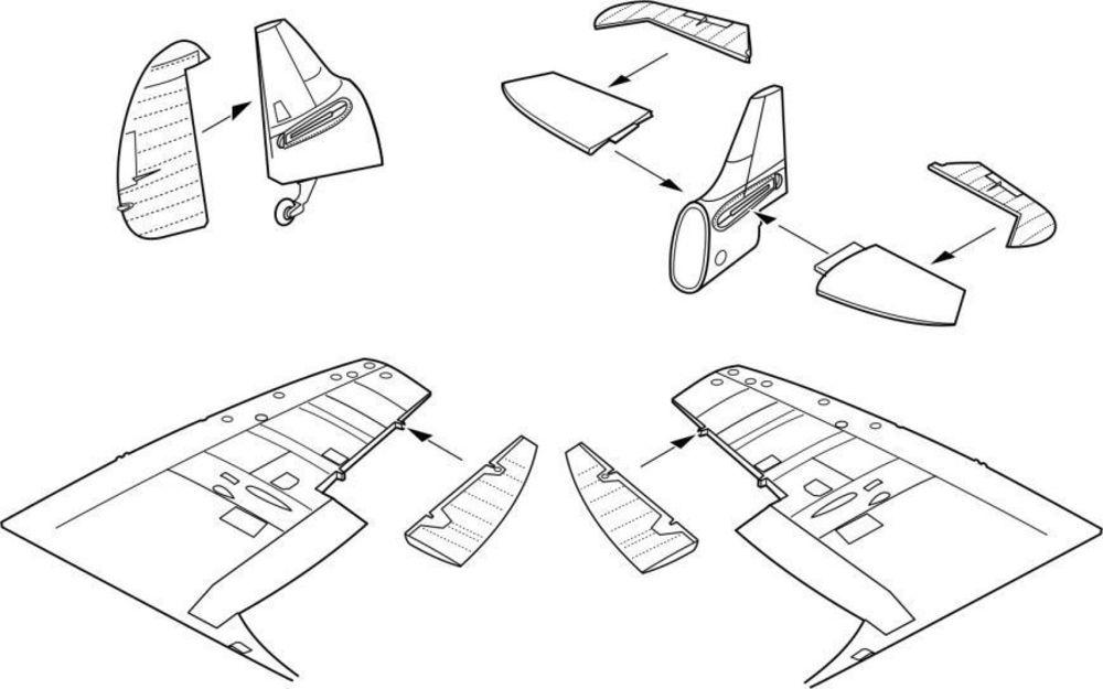 8595593117942 - Spitfire MkI - Control surfaces set [Tamiya]