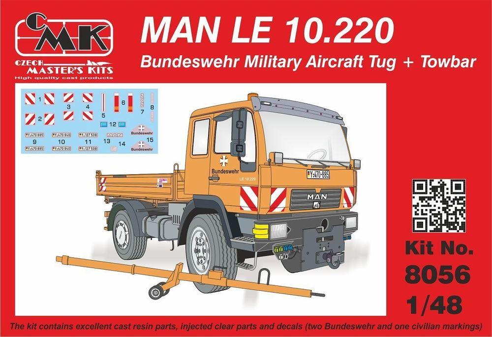 8595593126739 - CMK 129-8056 - MAN LE 10220 Bundeswehr Military Aircra Tug + Towbar in 148 8595593126739 - CMK 129-8056 - MAN LE 10220 Bundeswehr Military Aircra Tug + Towbar in 148