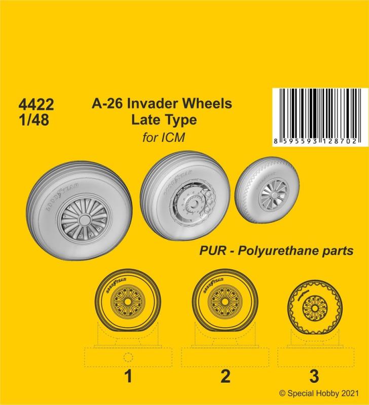 8595593128702 - CMK 129-4422 - A-26 Invader Wheels Late Type for ICM kit in 148 8595593128702 - CMK 129-4422 - A-26 Invader Wheels Late Type for ICM kit in 148