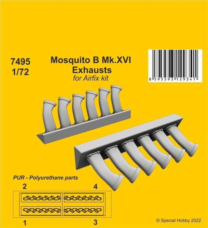 8595593129341 - CMK 129-7495 - 172 Mosquito B MkXVI Exhausts 8595593129341 - CMK 129-7495 - 172 Mosquito B MkXVI Exhausts