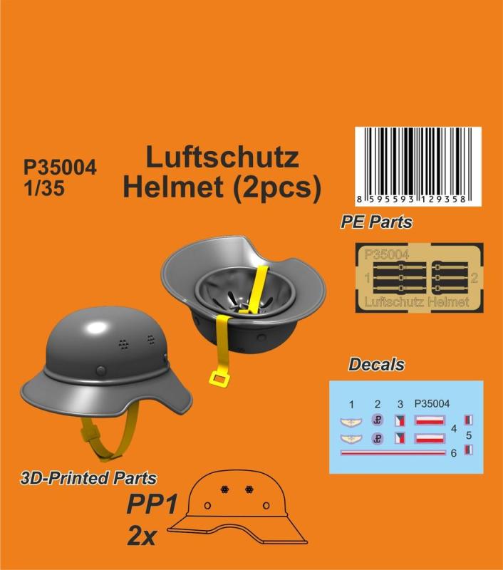 8595593129358 - CMK 129-P35004 - 135 Luftschutz Helmet (2pcs)