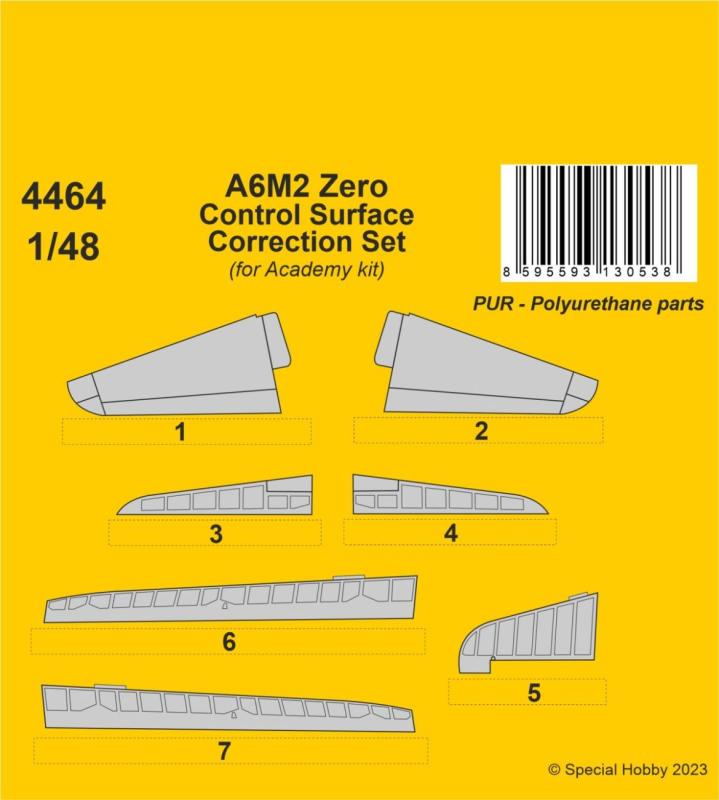 8595593130538 - A6M2 Zero - Control Surface Correction Set [Academy]