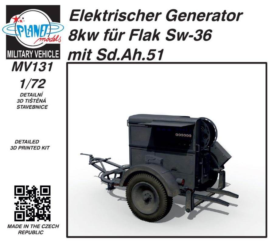 8595593130798 - Elektrischer Generator 8kw für Flak Sw-36 mit SdAh51 1 72