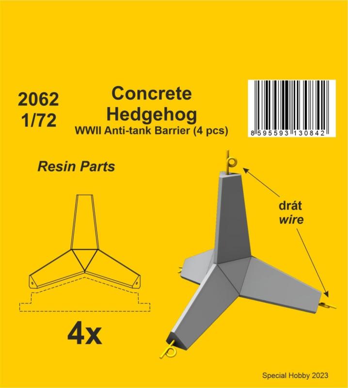 8595593130842 - Concrete Hedgehog - WWII Anti-tank Barrier (4 pcs)