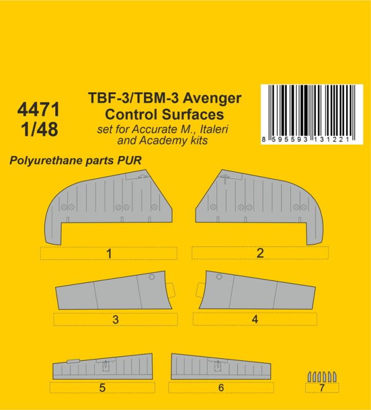 8595593131221 - TBF-3 TBM-3 Avenger Control Surfaces