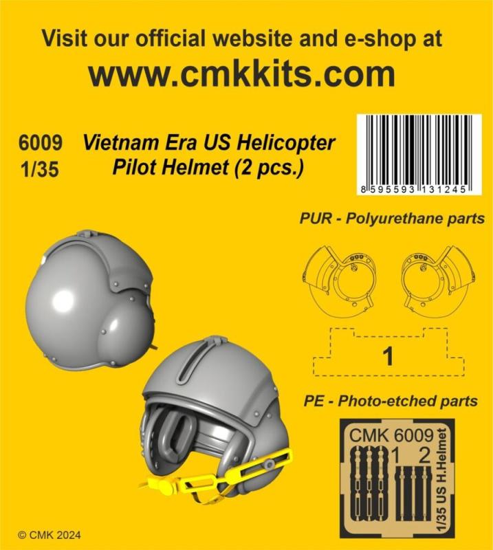 8595593131245 - Vietnam Era - US Helicopter Pilot Helmet (2 pcs)