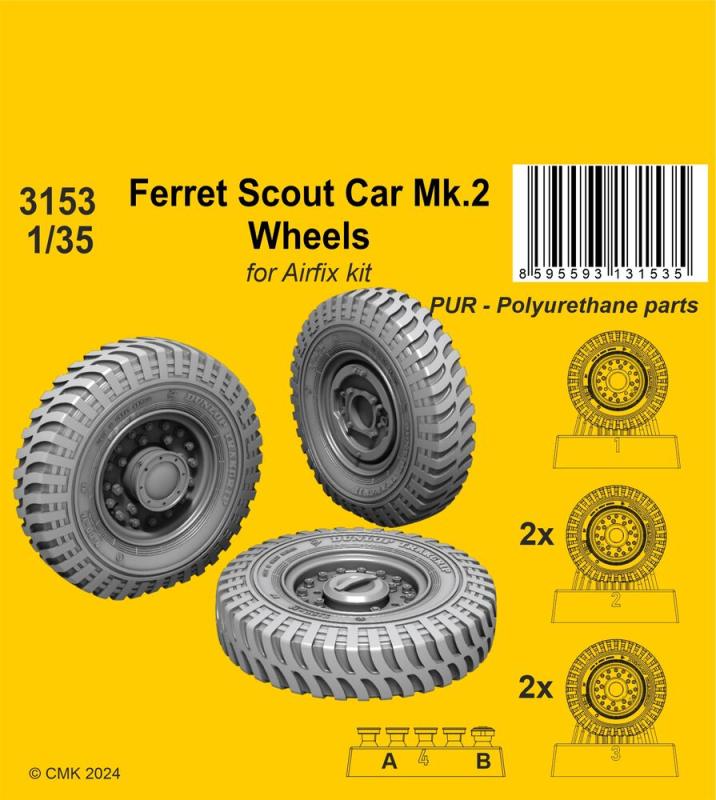 8595593131535 - Ferret Scout Car Mk2 - Wheels [Airfix]