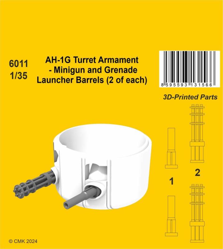 8595593131566 - AH-1G Turret Armament - Minigun and Grenade Launcher Barrels (2 of each)