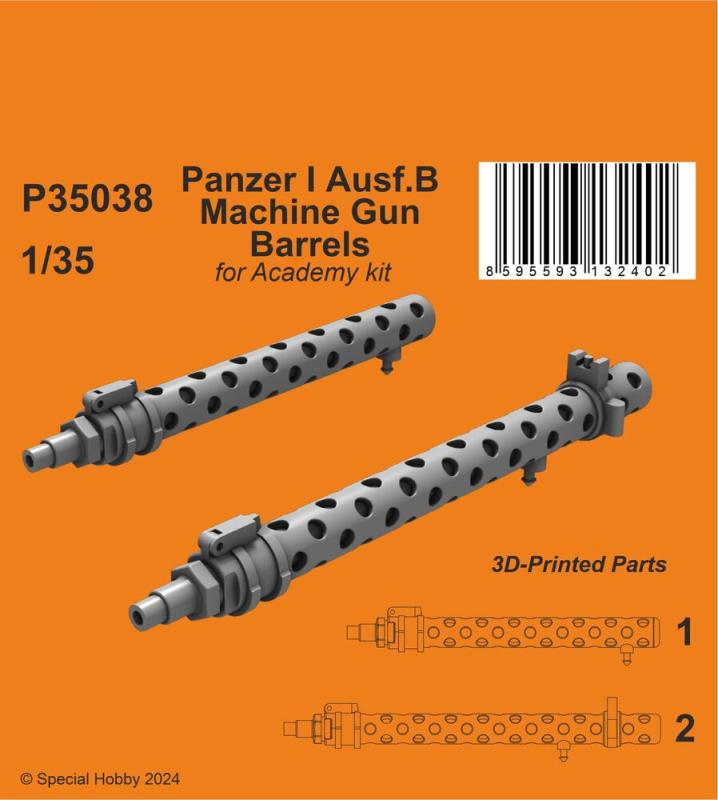 8595593132396 - Panzer I AusfB - Machine Gun Barrels [Academy]