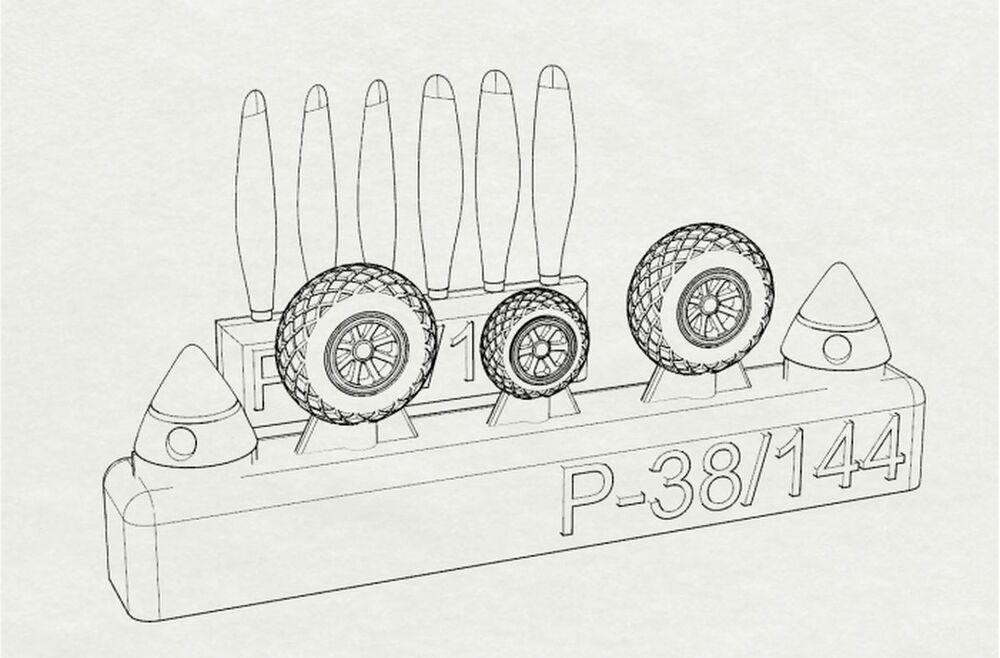 8595683901260 - P-38 Wheels -proppelers (Fujimi kit)