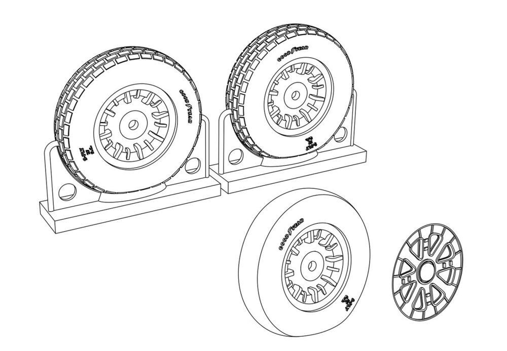 8595683905558 - F4U Corsair Block Thread Wheels set