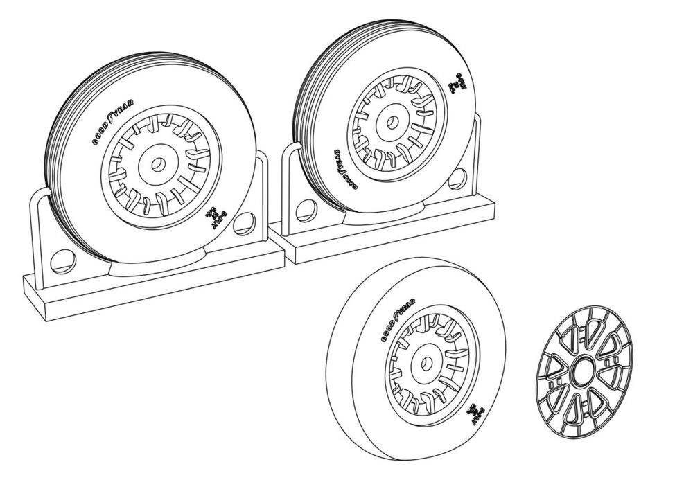 8595683905565 - F4U Corsair Ribbed Thread Wheels set 8595683905565 - F4U Corsair Ribbed Thread Wheels set