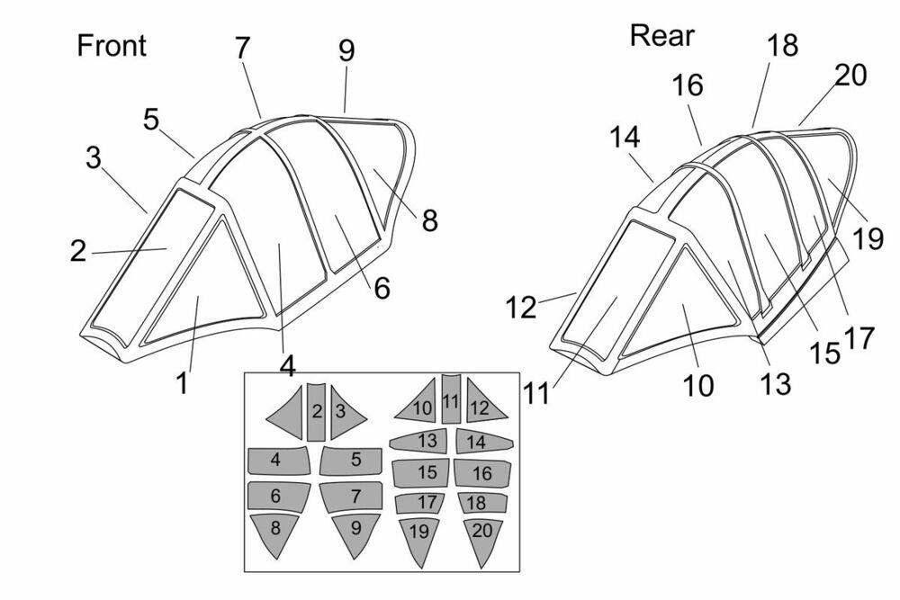 8595683906340 - Ohka MXY7-K1 KAI two seats Canopy mask (kit)