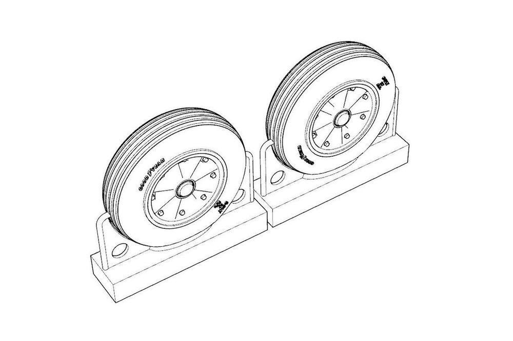 8595683907088 - F4U Corsair Late Ribbed Thread (late ï¿½50s) Wheels set