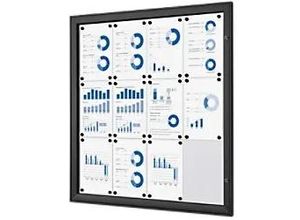 8596052051654 - SHOWDOWN Abschließbarer Schaukasten Magnetisch 961 (B) x 1004 (H) cm Schwarz 12 x DIN A4