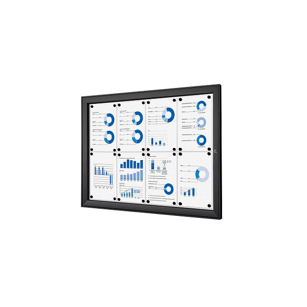 8596052051685 - SHOWDOWN Abschließbarer Schaukasten Magnetisch 961 (B) x 696 (H) cm Schwarz 8 x DIN A4