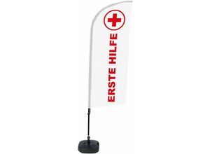 8596052143762 - Showdown Displays - Showdown Beachflag - Komplett-Set - Erste Hilfe Deutsch - Weiß Rot Schwarz