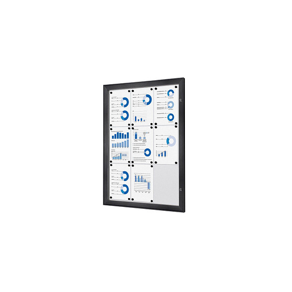 8596052161735 - SHOWDOWN Abschließbarer Schaukasten Magnetisch 741 (B) x 1004 (H) cm Anthrazit 9 x DIN A4