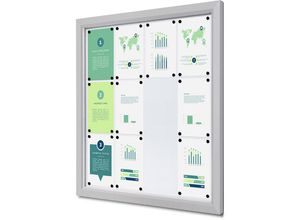 8596052167942 - Abschließbarer Schaukasten slim Outdoor - 12x din A4 - Showdown Displays