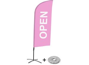 8596052188688 - Beachflagset - Geöffnet - Englisch - Pink - Alu - Showdown Displays