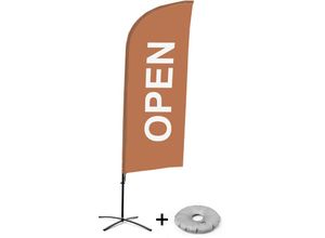 8596052188725 - Beachflagset - Geöffnet - Englisch - Braun - Alu - Showdown Displays