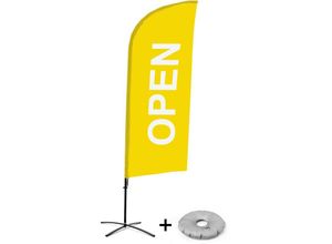 8596052188749 - Beachflagset - Geöffnet - Englisch - Gelb - Alu - Showdown Displays