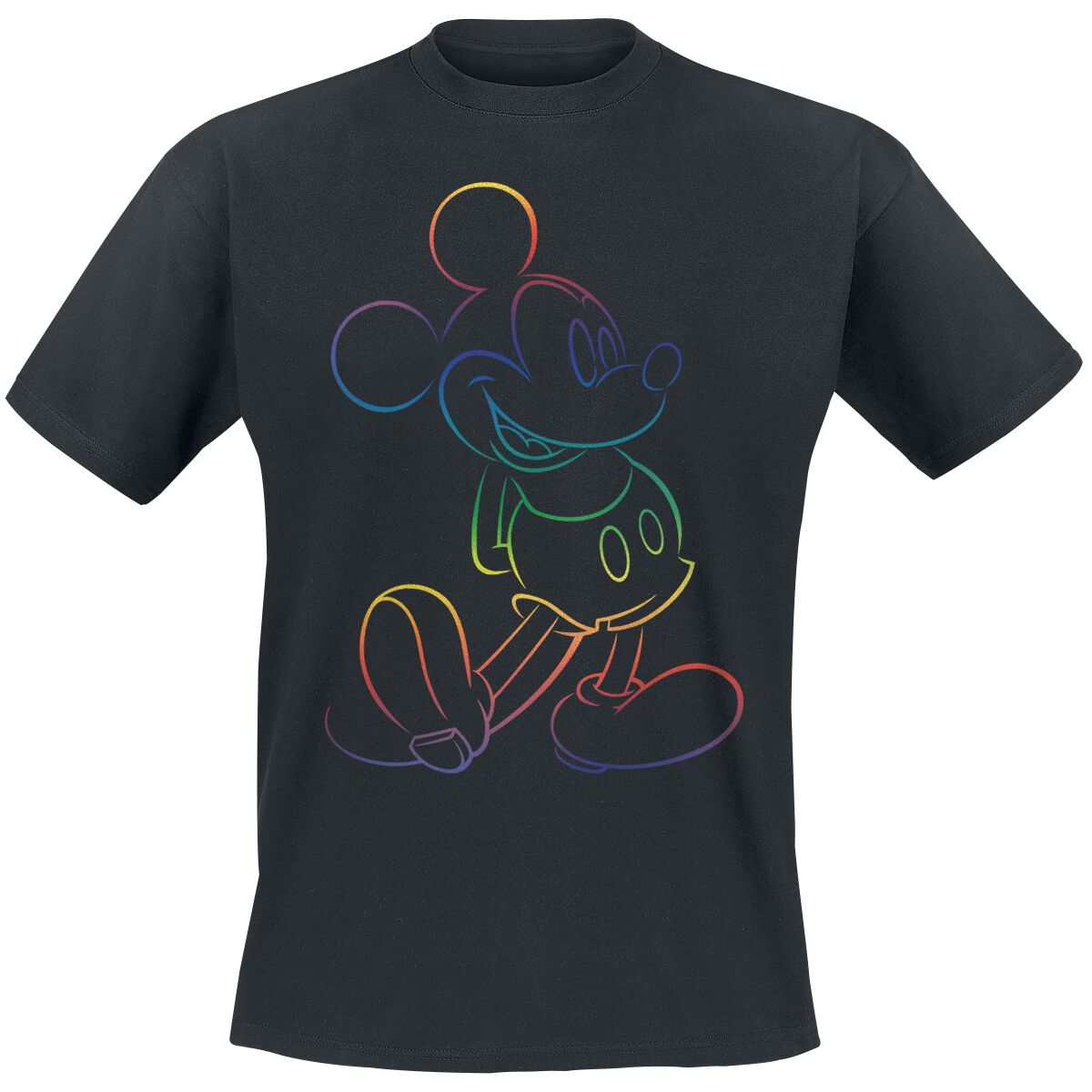 8596488957650 - Rainbow Mickey T-Shirt schwarz in XXL