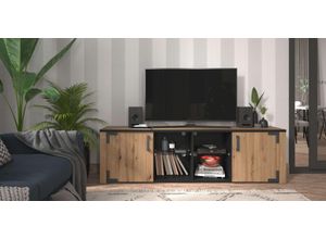 8600608218214 - TV-Board INOSIGN Lazio Sideboards Gr B H T 197 cm x 575 cm x 40 cm Breite 200 cm schwarz (artisan eiche schwarz) Breite 200 cm