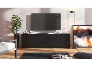 8600608404655 - TV-Board INOSIGN Lille Lowboard Breite 1825 cm TV-Schrank TV-Ständer viel Stauraum Sideboards Gr B H T 1825 cm x 54 cm x 40 cm Schwarz 2 St schwarz im schwarzen Dekor mit Textur vier geschlossenen Fächer