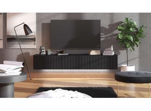 8600608406666 - TV-Board INOSIGN Antibes Lowboard Breite 192 154 cm TV-Schrank TV-Ständer Sideboards Gr B H T 192 cm x 315 cm x 42 cm Schwarz 192 cm schwarz (black with texture black matt foil) Trendfarben Front in 3D-Optik Push to open Funktion