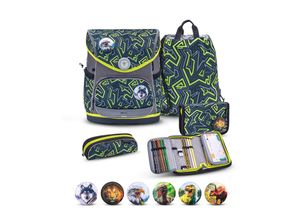 8605036847913 - Rucksack Compact Plus Premium Schulranzen Set 5-t Iguana Federtasche