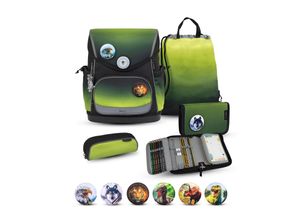 8605036863111 - Rucksack Compact Plus Premium Schulranzen Set 5-t Black Green Tasche