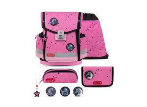 8605036866181 - Rucksack Classy Plus ergonomisches Schulranzen-Set 5-teilig Pink Black