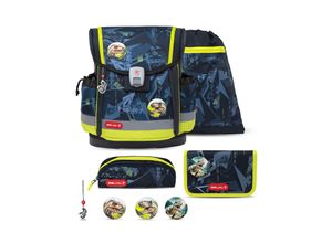 8605036866273 - Rucksack Classy Plus ergonomisches Schulranzen-Set 5-teilig T-Rex Lime