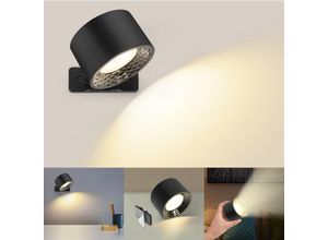 8658358616279 - Xiiw - 1 Stück Wand Leuchte dimmbar Usb-Aufladung um 360° drehbare Interieur Lampe Schwarz