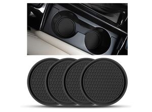 8663484379547 - 4 Stück universelle rutschfeste Silikon-Auto-Untersetzer PVC-Getränkehalter dicke PVC-Auto-Untersetzer Universalmatten für Auto-Tassen