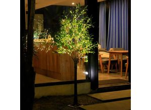 8663484379882 - LED-beleuchteter Olivenbaum 60 cm 31 warmweiße LEDs USB-LED-beleuchteter Baum mit Blättern und Fernbedienung künstliche LED-Grünpflanzen mit