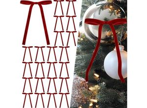 8663484380840 - Sjqka - 24er-Pack rustikale Weihnachtsschleifen aus Samt für Weihnachtsbaum Kränze Girlanden Innen- und Außendekoration (127 x 178 cm rot) 8663484380840 - Sjqka - 24er-Pack rustikale Weihnachtsschleifen aus Samt für Weihnachtsbaum Kränze Girlanden Innen- und Außendekoration (127 x 178 cm rot)