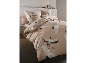 8680656684056 - Bettwäsche HEINE HOME WITT-PBK-Bettwäsche-temporär Gr B L 135 cm x 200 cm 2 tlg Renforcé B L 40 cm x 80 cm beige (sand gemustert)