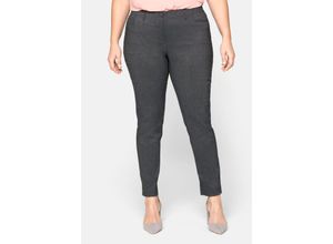 8680679223485 - Große Größen Bengalin-Hose in schmaler Passform grau meliert Gr96