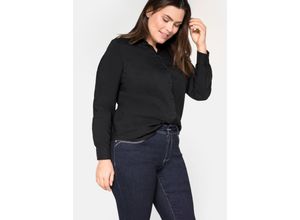 8680679231022 - Große Größen Bluse in leicht tailliertem Schnitt mit Stretchanteil schwarz Gr58