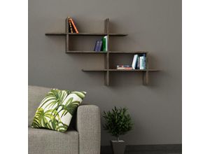 8680812109041 - Halic Wandregal Modern Bücherregal Display Unit Dunkel Kaffee b 150cm Breit - Dark Coffee - Decortie