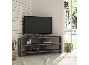 8680812109317 - Thales Modernes Eck-TV-Stativ Multimedia-Center TV-Element Dunkel Kaffee Ecke 110cm - Dark Coffee - Dark Coffee - Decortie