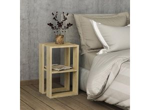 8680812109355 - Decortie - Lonie Moderner Nachttisch Eiche 34cm Breite Schlafzimmermöbel - Oak