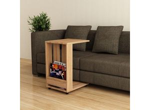 8680812129797 - Decortie - Edi Modern Beistelltisch Eiche Mehrzweck mit Kreativität h 60cm - Oak